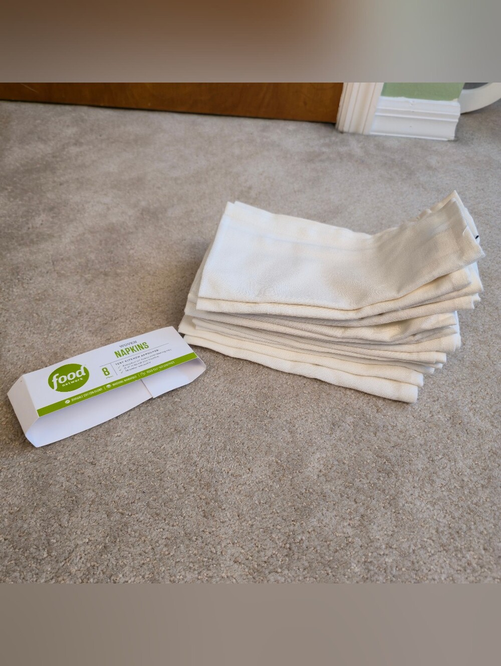New Food Network (14) cloth Napkins, ivory off-white, 18" x 18” woven Cotton
